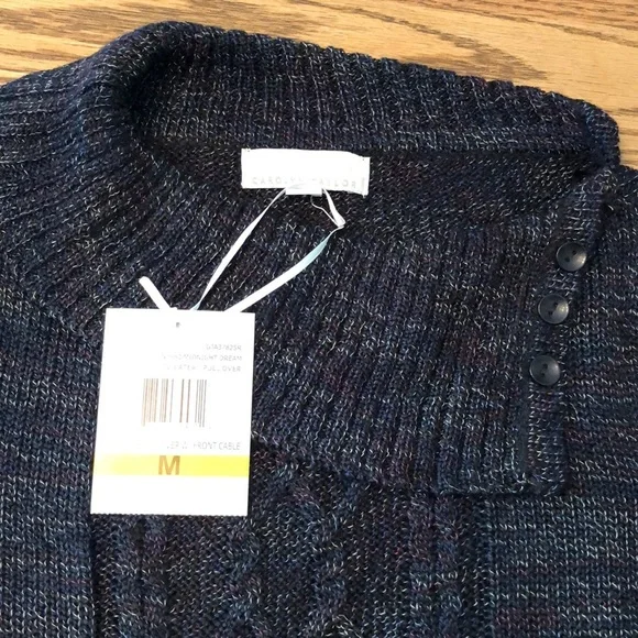 Women's Carolyn Taylor Split Neck Pullover w/ Front Cable - Picture 3 of 7